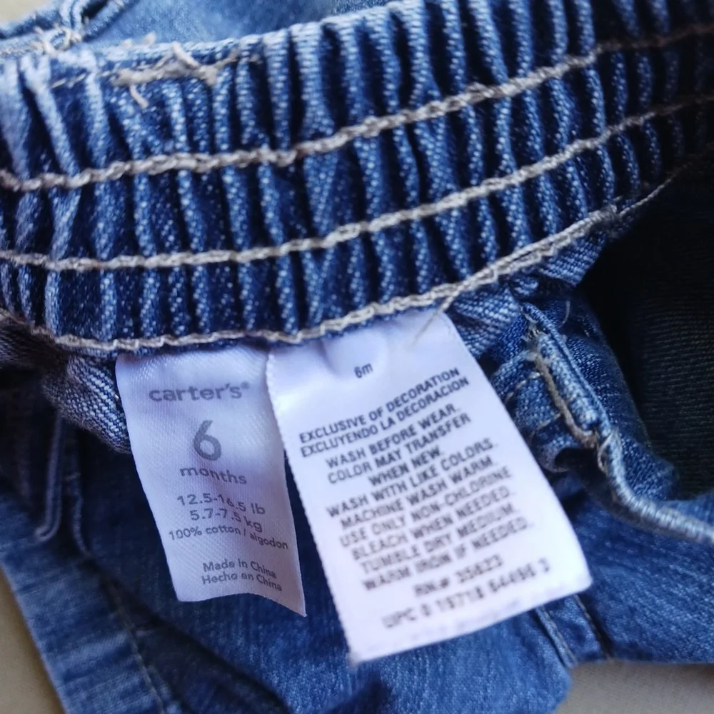 Carters Jean Shorts Baseball Baby Boy 6 Months